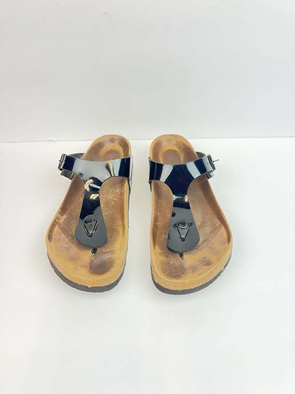BIRKENSTOCK Gizeh Black Birko-Flor SANDALS Comfort Slide Womens Sz 39 US 8